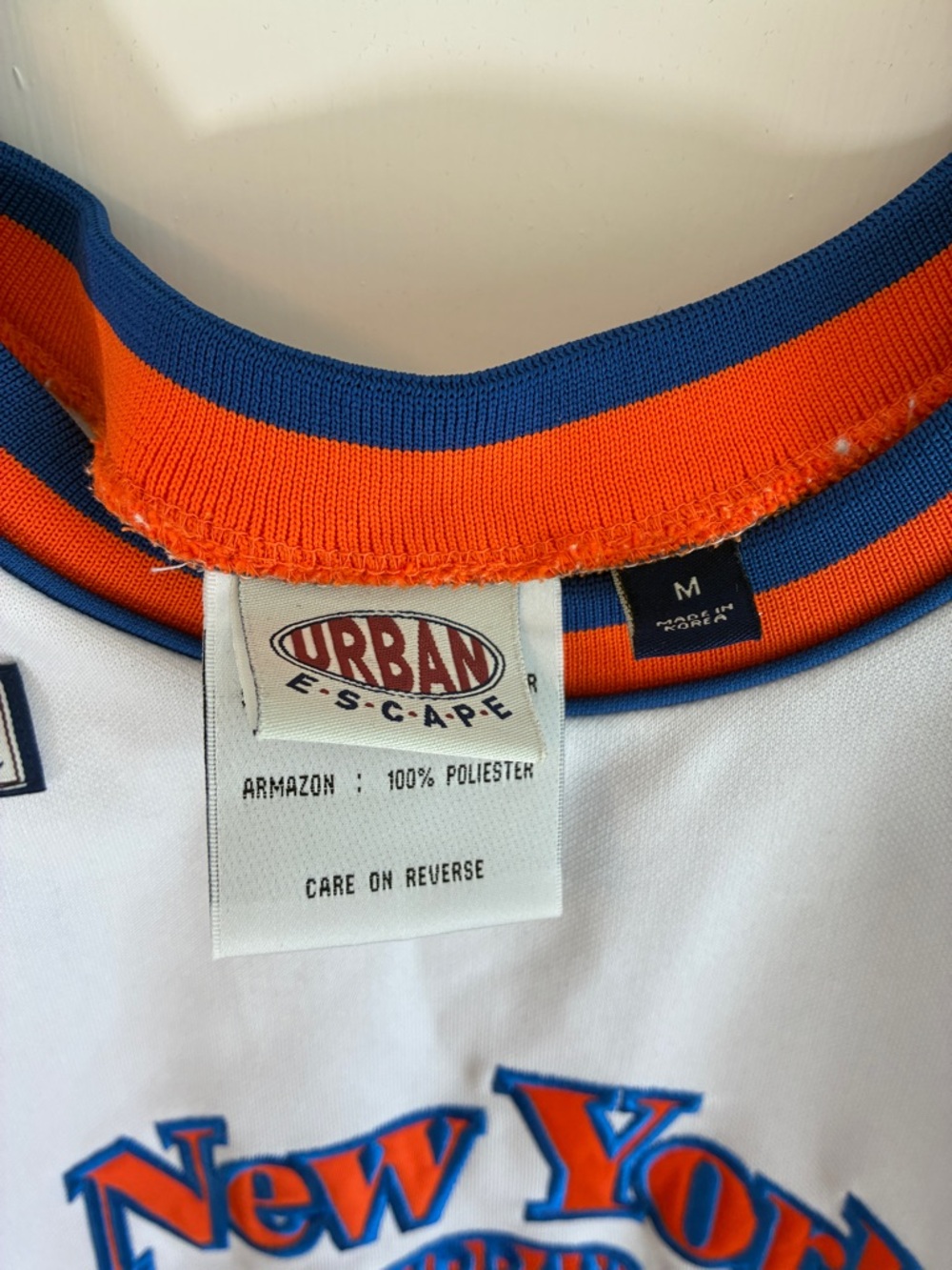 Vintage White NY Knicks Sports Jersey Mini Dress Blue Orange New York - Picture 4 of 10